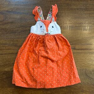 Baby Boden Orange Polka Dot Fox Dress
